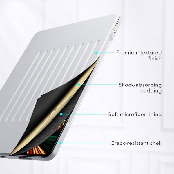 iPad Pro 12.9 2021 Sentry Stand Case with 9 Convenient Stand Angles with Strong Magnet for Hanging Rugged Protective Cover with Pencil Holder] [Auto Sleep/Wake] – Gray - Image 3