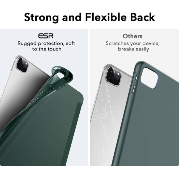 KF7(11)仙人掌绿 iPad Pro 11 2021 Rebound Pencil Case Convenient Pencil Holder & Soft Flexible TPU Back Cover - Forest Green - Image 3