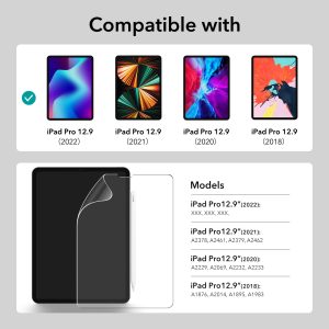 iPad Pro 12.9 2021 Paper Feel Clear Matte Film with Support for Apple Pencil, Write & Draw Like on Paper by ESR - Also for iPad Pro 12.9 2020 & 2018 - 2 PACK - Image 9