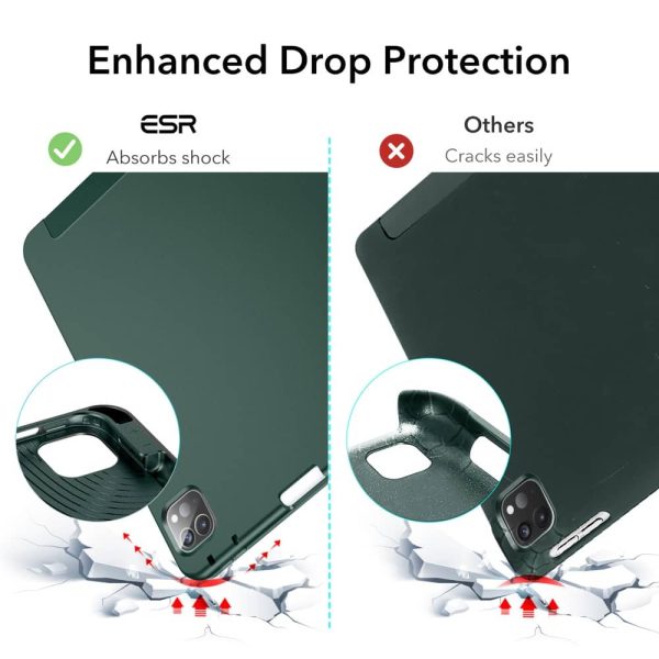 KF8(11)仙人掌绿 iPad Pro 11 2021 Rebound Pencil Case Convenient Pencil Holder & Soft Flexible TPU Back Cover - Forest Green - Image 2