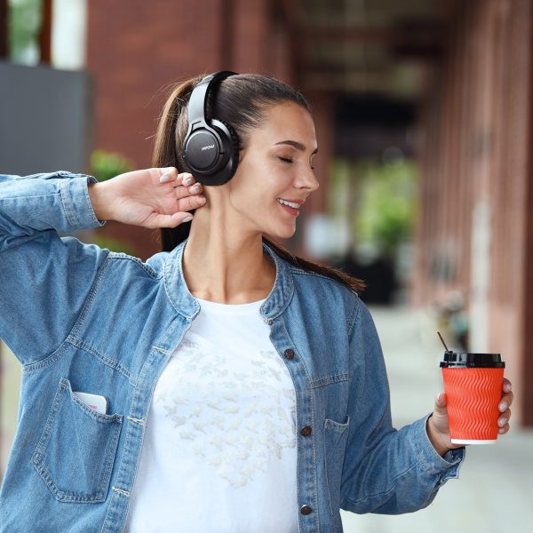 MPOW H7 Bluetooth Headphones, Comfortable Over Ear Wireless Headphones, Hifi Stereo Headset, Wireless Wired Mode, Built-in Microphone for Kids, Adults, Cellphone, Online Class, Home Office, PC - Black - Image 2