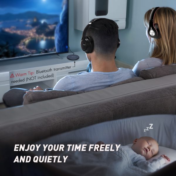 MPOW H7 Bluetooth Headphones, Comfortable Over Ear Wireless Headphones, Hifi Stereo Headset, Wireless Wired Mode, Built-in Microphone for Kids, Adults, Cellphone, Online Class, Home Office, PC - Black - Image 11