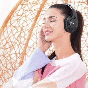 MPOW H7 Bluetooth Headphones, Comfortable Over Ear Wireless Headphones, Hifi Stereo Headset, Wireless Wired Mode, Built-in Microphone for Kids, Adults, Cellphone, Online Class, Home Office, PC - Black - Image 8