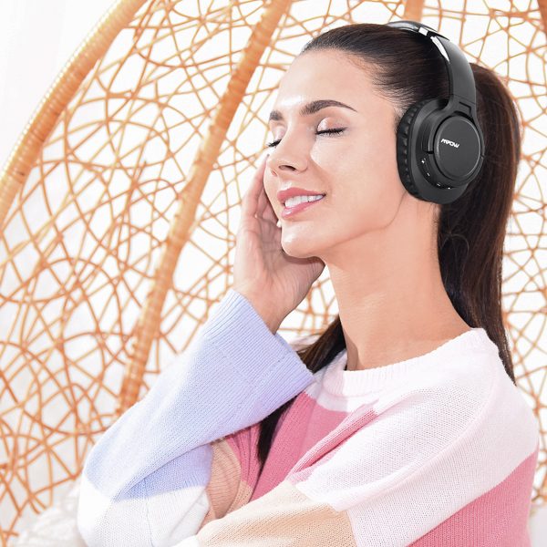 MPOW H7 Bluetooth Headphones, Comfortable Over Ear Wireless Headphones, Hifi Stereo Headset, Wireless Wired Mode, Built-in Microphone for Kids, Adults, Cellphone, Online Class, Home Office, PC - Black - Image 8