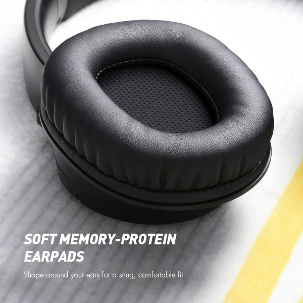 MPOW H7 Bluetooth Headphones, Comfortable Over Ear Wireless Headphones, Hifi Stereo Headset, Wireless Wired Mode, Built-in Microphone for Kids, Adults, Cellphone, Online Class, Home Office, PC - Black - Image 7