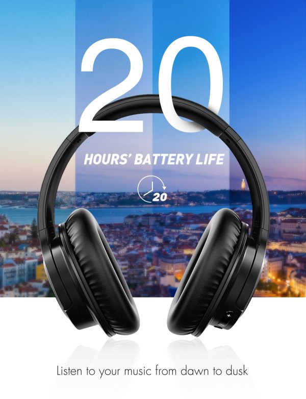 MPOW H7 Bluetooth Headphones, Comfortable Over Ear Wireless Headphones, Hifi Stereo Headset, Wireless Wired Mode, Built-in Microphone for Kids, Adults, Cellphone, Online Class, Home Office, PC - Black - Image 6