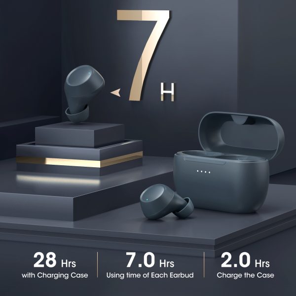 Mpow M13 Wireless Earbuds, Bluetooth earphones with  Wireless Charging & USB-C Charging with Punchy Bass  IPX8 Waterproof 28 Hrs Battery Twin & Mono Mode & Touch Control with Mics - Blue - Image 7