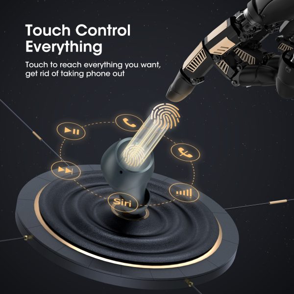 Mpow M13 Wireless Earbuds, Bluetooth earphones with  Wireless Charging & USB-C Charging with Punchy Bass  IPX8 Waterproof 28 Hrs Battery Twin & Mono Mode & Touch Control with Mics - Blue - Image 2