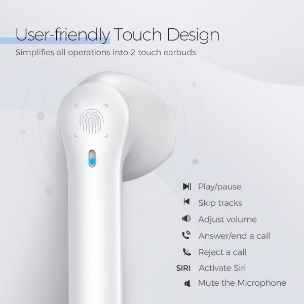 MPBH480BW_Feature(3) Mpow MX3 Upgraded Bluetooth Earbuds in Ear with Wireless Charging Case/USB-C, Wireless Earphones Hi-Fi Stereo Sound, Bluetooth 5.0 Headphones with Mic, Touch Control/25H/IPX7 for Sports/Work/Commute/3 Modes - White - Image 2