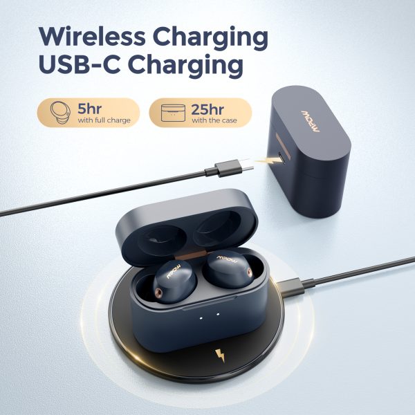 MPOW X6 ANC True Wireless Earbuds Bluetooth 5.1 with Low Latency Mode with Touch Control & 30 Hrs Playtime - Blue - Image 7