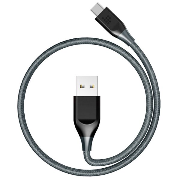 atc-braided-nylon-usb-c-to-usb-a-cable Tronsmart USB C to USB A Nylon Braided Cable - 3 Feet / 1 Meter - ATC6 - Black - BB - Image 1