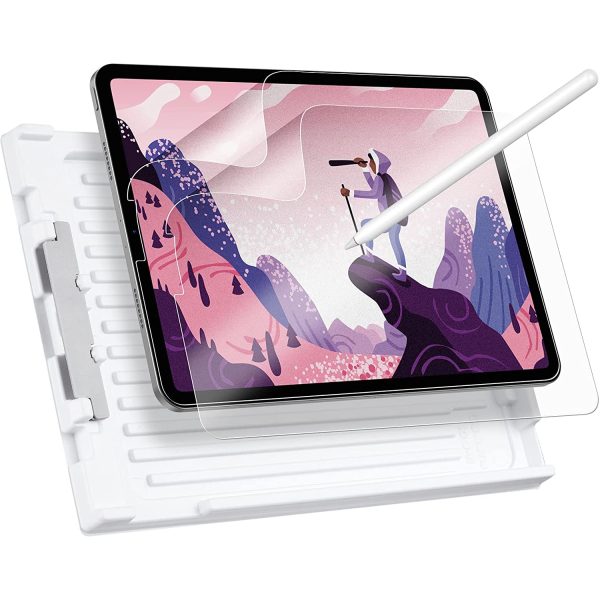 ipad pro 12.9 paperfeel 2 pack iPad Pro 11 M2 / M1  & iPad Air 5 M1 / Air 4 A14 Bionic Paper Feel Protector Put Pencil to Paper, Thin and Responsive, Easy Application Tray, Scratch Protection, Draw Like on Paper by ESR - 2 PACK - Image 1
