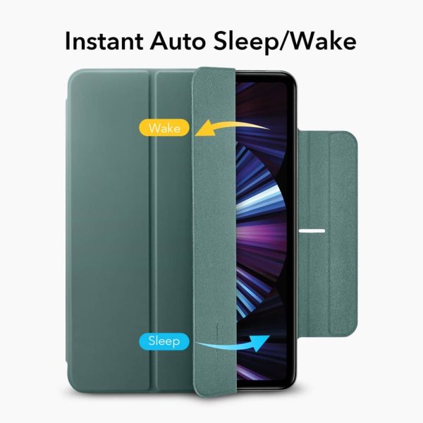 kf5 iPad 11 Pro 2021 Rebound Magnetic Smart Case Convenient Magnetic Attachment Supports Pencil Pairing & Charging - Forest Green also iPad Pro 11 2020 & 2018 - Image 5