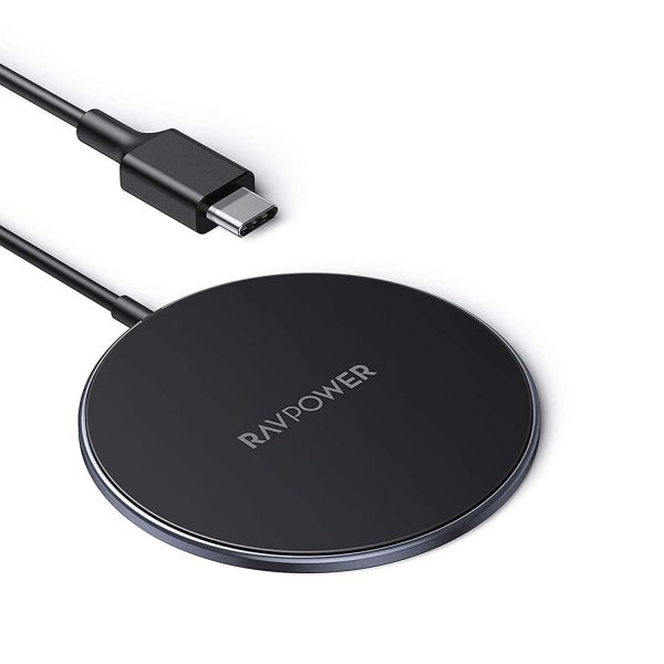 ravpower-magnetic-wireless-charger-with-adapter-rp-wc012 Ravpower Magnetic Wireless Charger 15W for iPhone 12 & other phones RP-WC012 - Black - Image 1