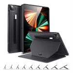 iPad Pro 12.9 2021 Sentry Stand Case with 9 Convenient Stand Angles with Strong Magnet for Hanging Rugged Protective Cover with Pencil Holder] [Auto Sleep/Wake] – Black