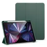 iPad Pro 11 2021 Rebound Pencil Case Convenient Pencil Holder & Soft Flexible TPU Back Cover - Forest Green