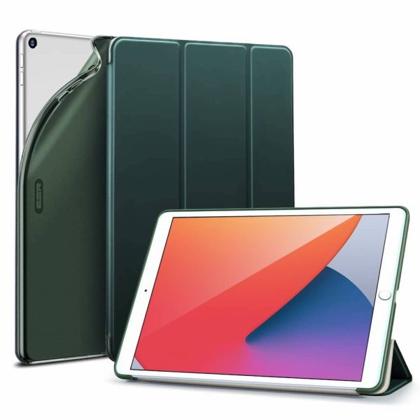 绿2 iPad 9th Gen 2021 Rebound Slim Case with Flexible TPU Back & Rubberized Cover - Pine Green also for iPad 8th Gen / iPad 7th Gen 2019 - Image 1