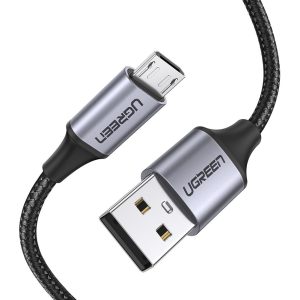 UGREEN Micro USB Cable Nylon Braided USB A to Micro USB Fast Charger Compatible - 5 feet - 1.5M - Black - 60147