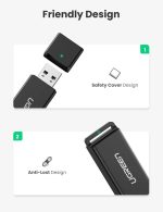 UGREEN SD Card Reader Portable USB 3.0 for TF SD Micro SD SDXC SDHC MMC RS-MMC Micro SDXC Micro SDHC UHS-I  - Black - 40752 - Image 2