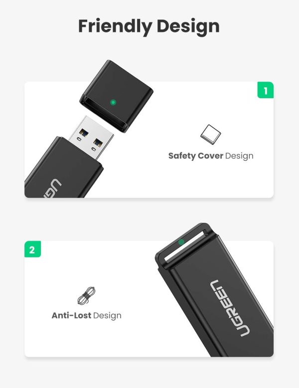 UGREEN SD Card Reader Portable USB 3.0 for TF SD Micro SD SDXC SDHC MMC RS-MMC Micro SDXC Micro SDHC UHS-I  - Black - 40752 - Image 2