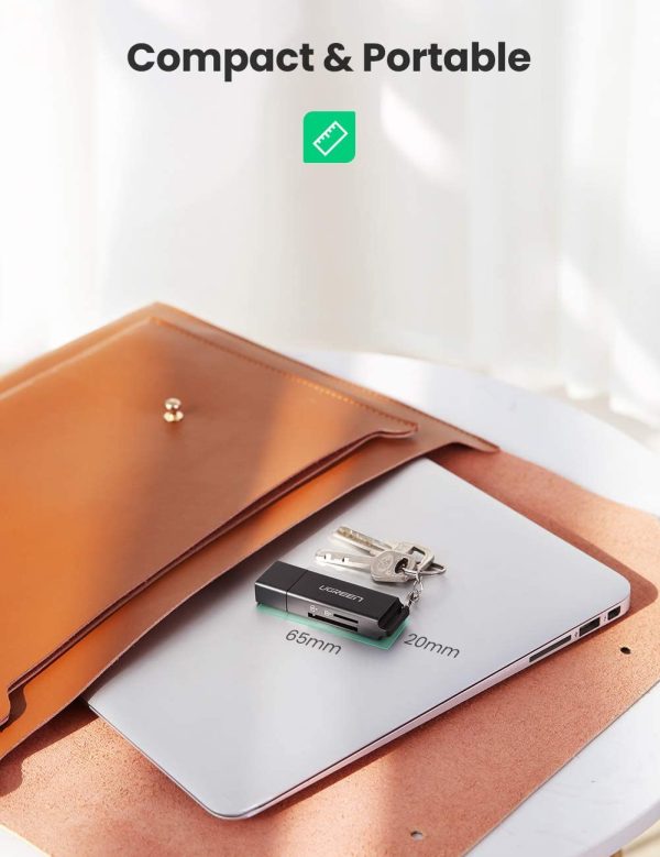 UGREEN SD Card Reader Portable USB 3.0 for TF SD Micro SD SDXC SDHC MMC RS-MMC Micro SDXC Micro SDHC UHS-I  - Black - 40752 - Image 6