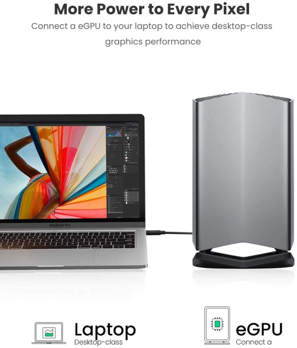 613pGM6djwL._AC_SL1300_ UGREEN Thunderbolt 3 Cable 40Gbps USB-C to USB-C Cable 100W Fast Charging 5K Video USB 3.1 Gen 2.1 - Black - 1.5 Feet - 80324 - Image 6