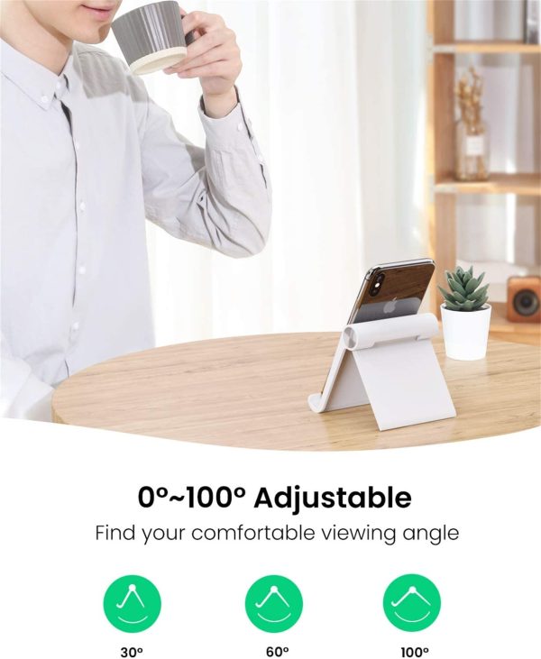 UGREEN Tablet iPad Stand Holder for Desk Adjustable Angles - White - 30485 - Image 4