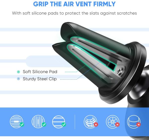 UGREEN Car Phone Mount Magnetic Air Vent Universal Magnet Cell Phone Holder - Black - 50323 - Image 5