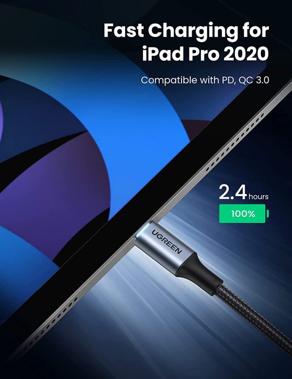 UGREEN USB-C to USB-C Cable USB Type C 100W Power Delivery PD Charging Cord - 2M - Black - 70429 - BIS - Image 2