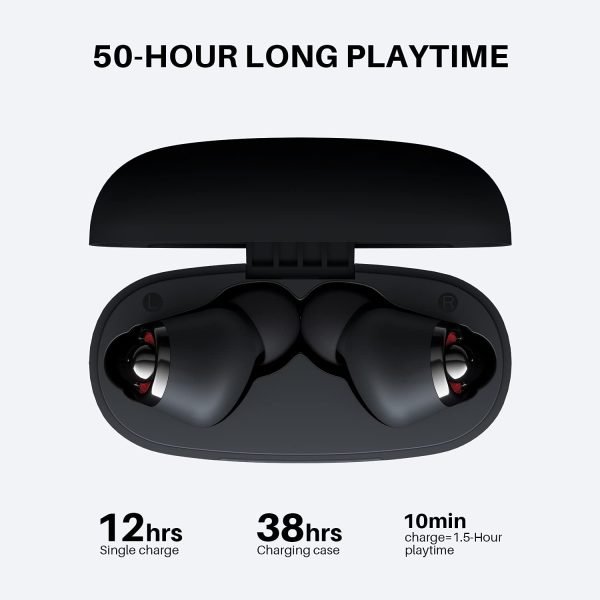 61rlLMvDMMS._AC_SL1500_ Tribit Flybuds C1 Qualcomm QCC3040 Bluetooth 5.2, 4 Mics CVC 8.0 Call Noise Reduction 50H Playtime Clear Calls Volume Control True Wireless Bluetooth Earbuds Earphones - Image 4