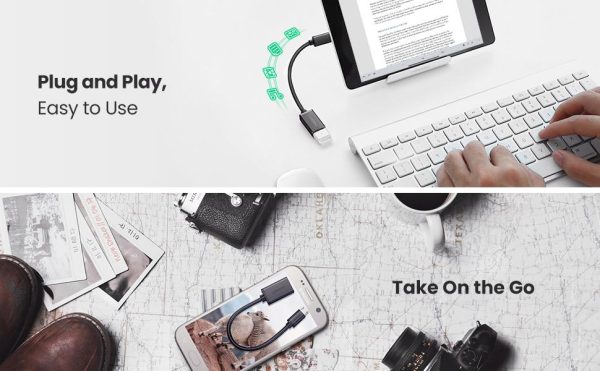 UGREEN Micro USB 2.0 OTG Cable On The Go Adapter Male Micro USB to Female USB - Black - 15 cm - 10396 - Image 2