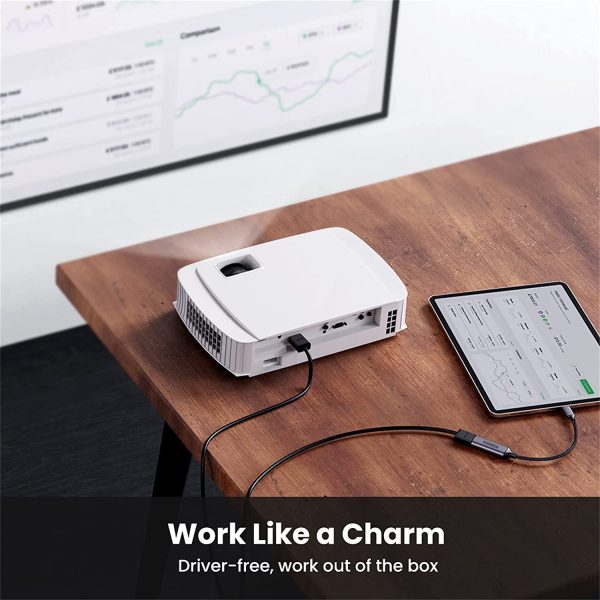 713TEuKcJ4S._AC_SL1500_ UGREEN USB C to HDMI Adapter Braided Cable 4K 60Hz Aluminum Type C Thunderbolt 3 Converter Male to Female - Black - 70444 - Image 7