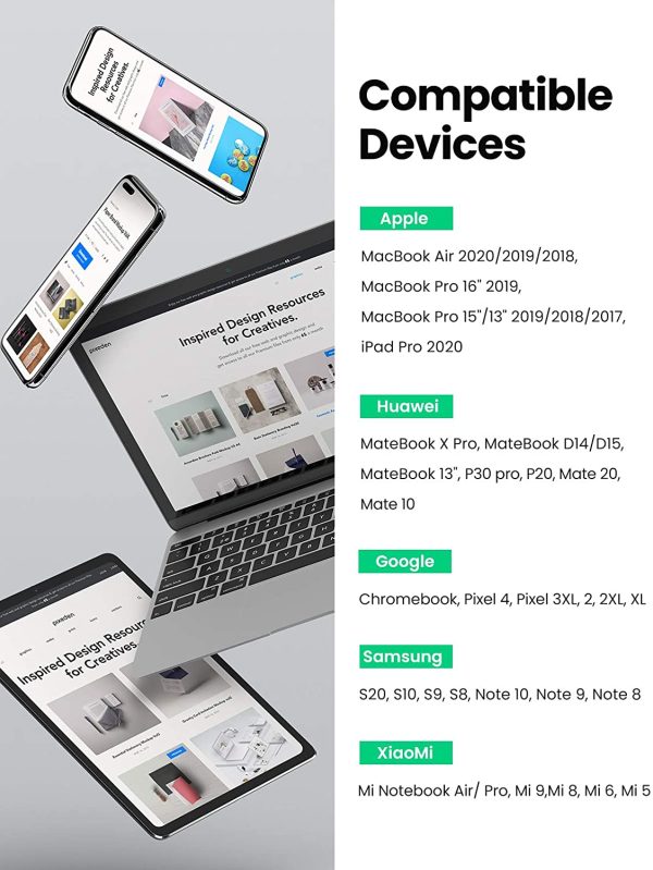 UGREEN USB-C to USB-C Braided Cable USB Type C 100W Power Delivery PD Charging Cord - 1M - Black - 70427 - BIS - Image 7