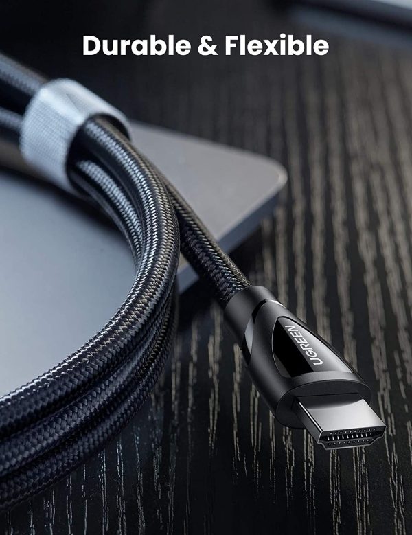 716f7g5niKL._AC_SL1500_ UGREEN HDMI Cable 8K 60Hz HDMI 2.1 Cable 48Gbps Ultra High Speed 4K 120Hz Braided HDMI Cable Dynamic HDR Dolby Vision HDR10 4:4:4 eARC Compatible with PS5 PS4 Xbox UHD TV - 80403 - 6 Feet - Black - Image 2