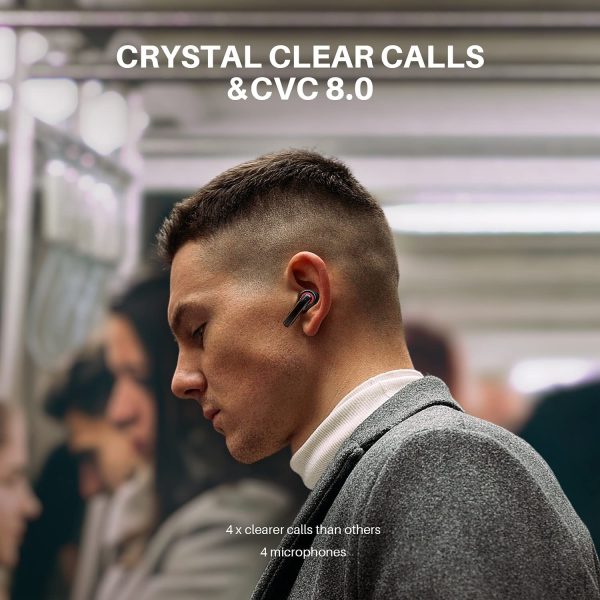 719WQYm3LYS._AC_SL1500_ Tribit Flybuds C1 Qualcomm QCC3040 Bluetooth 5.2, 4 Mics CVC 8.0 Call Noise Reduction 50H Playtime Clear Calls Volume Control True Wireless Bluetooth Earbuds Earphones - Image 6