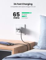 UGREEN USB C Cable 90 Degree Type C Cable 18W Fast Charging USB A to USB C Cable Right Angle - 6 feet - Black - 20857 - Image 2