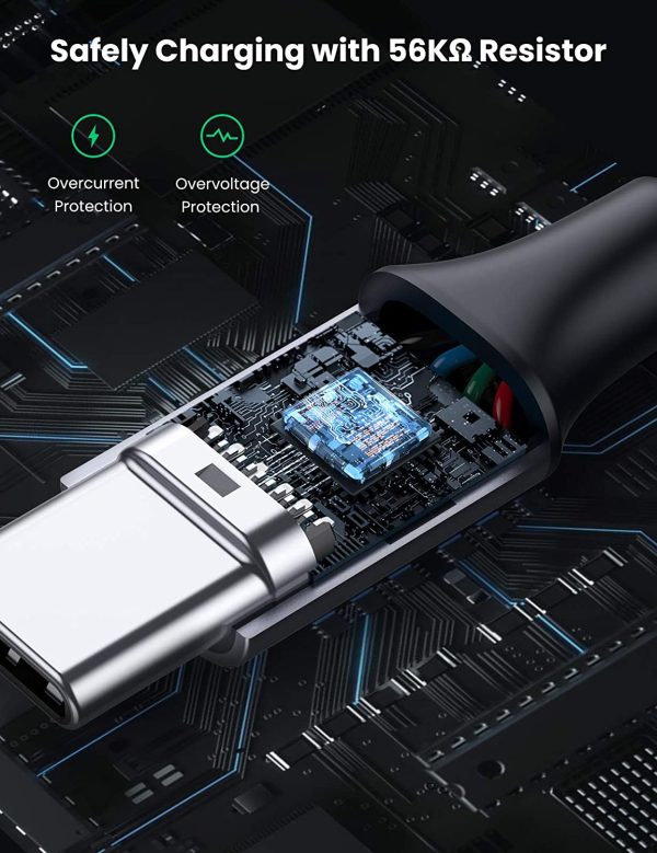 71Tcg1Da6wL._AC_SL1500_ UGREEN USB Type C Cable Nylon Braided USB A to USB C Fast Charger Compatible - 4.5 feet - Black - 60127 - Image 5