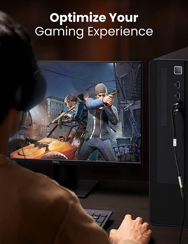 UGREEN Headphone Splitter for Computer 3.5mm Female to 2 Dual 3.5mm Male Headphone Mic Audio Y Splitter Cable - Black - 20899 - Image 4