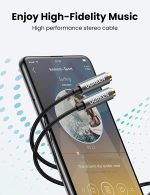 UGREEN Headphone Splitter 3.5mm Audio Stereo Y Splitter Extension Braided Cable Dual Headphone Jack Adapter for Earphone - 20 cm - Black - 10532 - Image 6