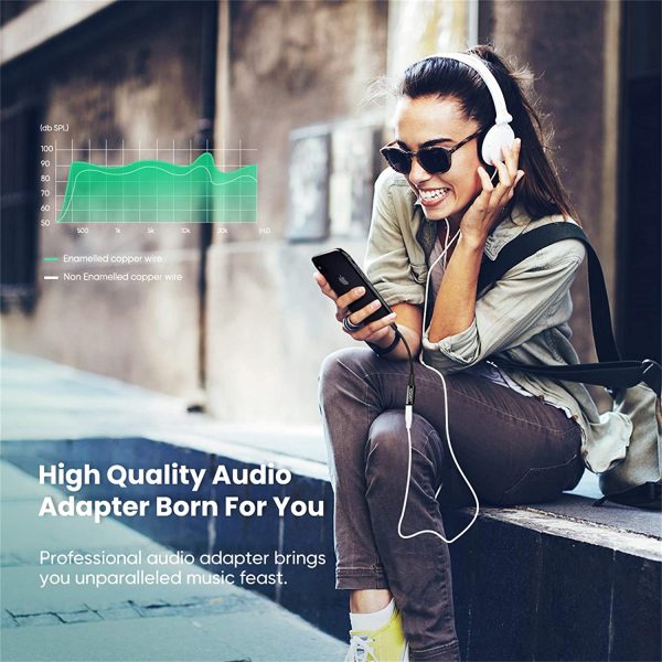 UGREEN Headphones Adapter for Apple MFi Certified iPhone Lightning to 3.5mm Jack Converter - 10 cm - Black - 30756 - Image 5