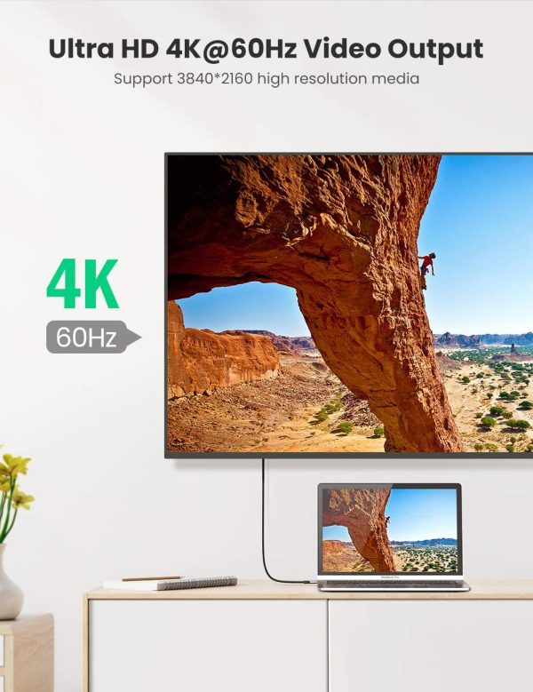 UGREEN USB-C to USB-C Cable 100W Power Delivery USB C 3.1 Gen 2 10Gbps 4K Video Compatible - 3 feet - Black - 80150 - Image 5