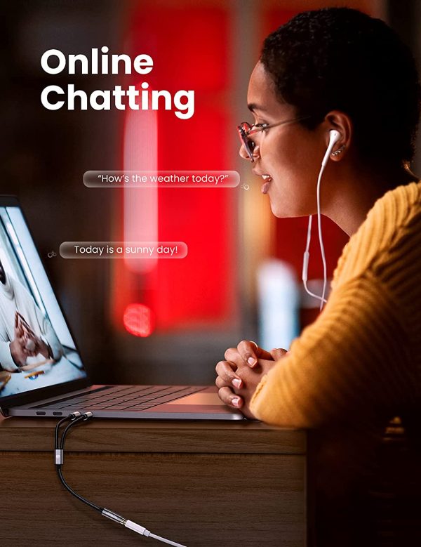 UGREEN Headphone Splitter for Computer 3.5mm Female to 2 Dual 3.5mm Male Headphone Mic Audio Y Splitter Cable - Black - 20899 - Image 6