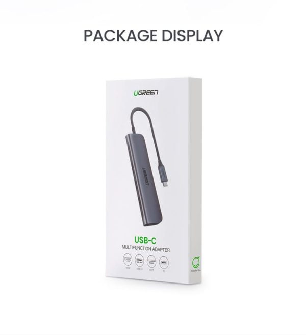 UGREEN USB C Hub 6 in 1 Dongle to HDMI 4K 2 USB 3.0 Ports SD TF Card Reader 100W PD Charging - 70411 - CM195 - Silver - Image 11
