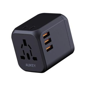 Aukey Universal Adapter with 30W PD Port with International Compatibility & 4 Types of International Plug – PA-TA04