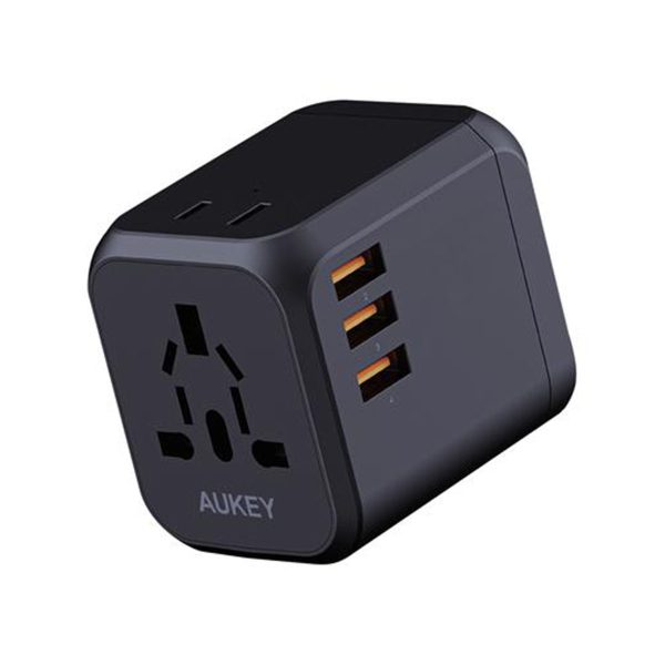 Aukey Universal Adapter with 30W PD Port with International Compatibility & 4 Types of International Plug – PA-TA04 - Image 1