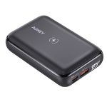 Aukey 20W 10000mAH PD Wireless Charging w Kickstand Powerbank Portable Charger for iPhone 12 11 Samsung - Black - PB-WL01S