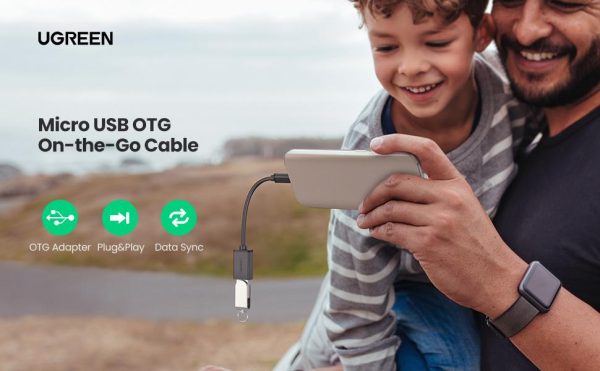 UGREEN Micro USB 2.0 OTG Cable On The Go Adapter Male Micro USB to Female USB - Black - 15 cm - 10396 - Image 10