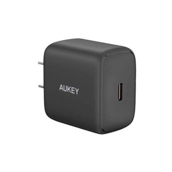 Aukey Swift 25W PD Wall Charger with PPS Technology for Samsung Fast Charging - US Plug - Black - PA-R1A - Image 1