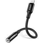 UGREEN Headphones Adapter for Apple MFi Certified iPhone Lightning to 3.5mm Jack Converter - 10 cm - Black - 30756