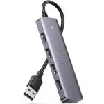 UGREEN 4-Port USB 3.0 Hub 4 Port USB Extender with 5V Micro USB Power - Silver - 50985 - BIS